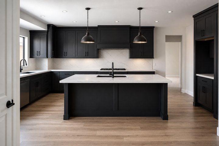 Bold dark kitchens example